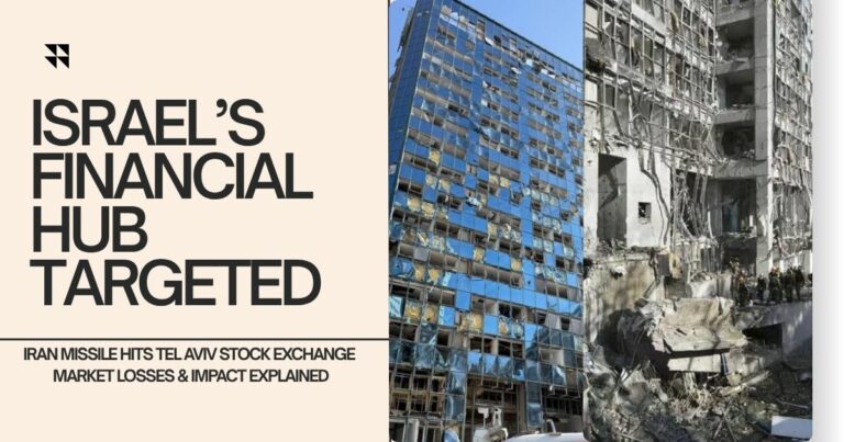 Tel Aviv Stock Exchange building damaged after Iran missile strike, market reacts with sharp losses