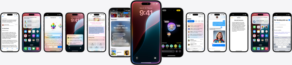 Apple Intelligence introduces Genmoji, Smart Summaries, and on-device writing tools powered by a private AI system built into iOS 19. Only available on select iPhones with A17 Pro or M-series chips.