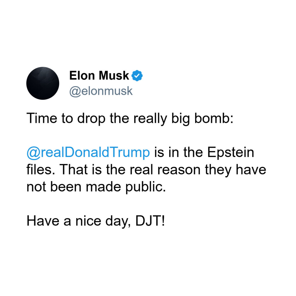 Elon Musk’s provocative tweet referencing Jeffrey Epstein case sparking social media backlash amid Musk-Trump feud